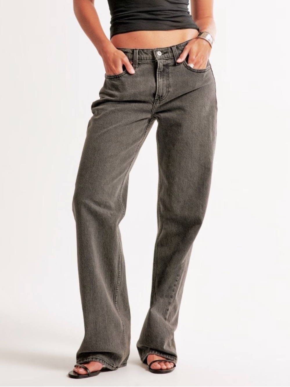 New ABERCROMBIE & FITCH The Baggy Low Rise Curve Love sz 32 / 14
